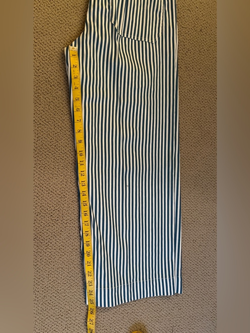 Maeve Anthropologie Blue and White Striped Cropped Wide-Leg Pants 30 Colette - Picture 12 of 16